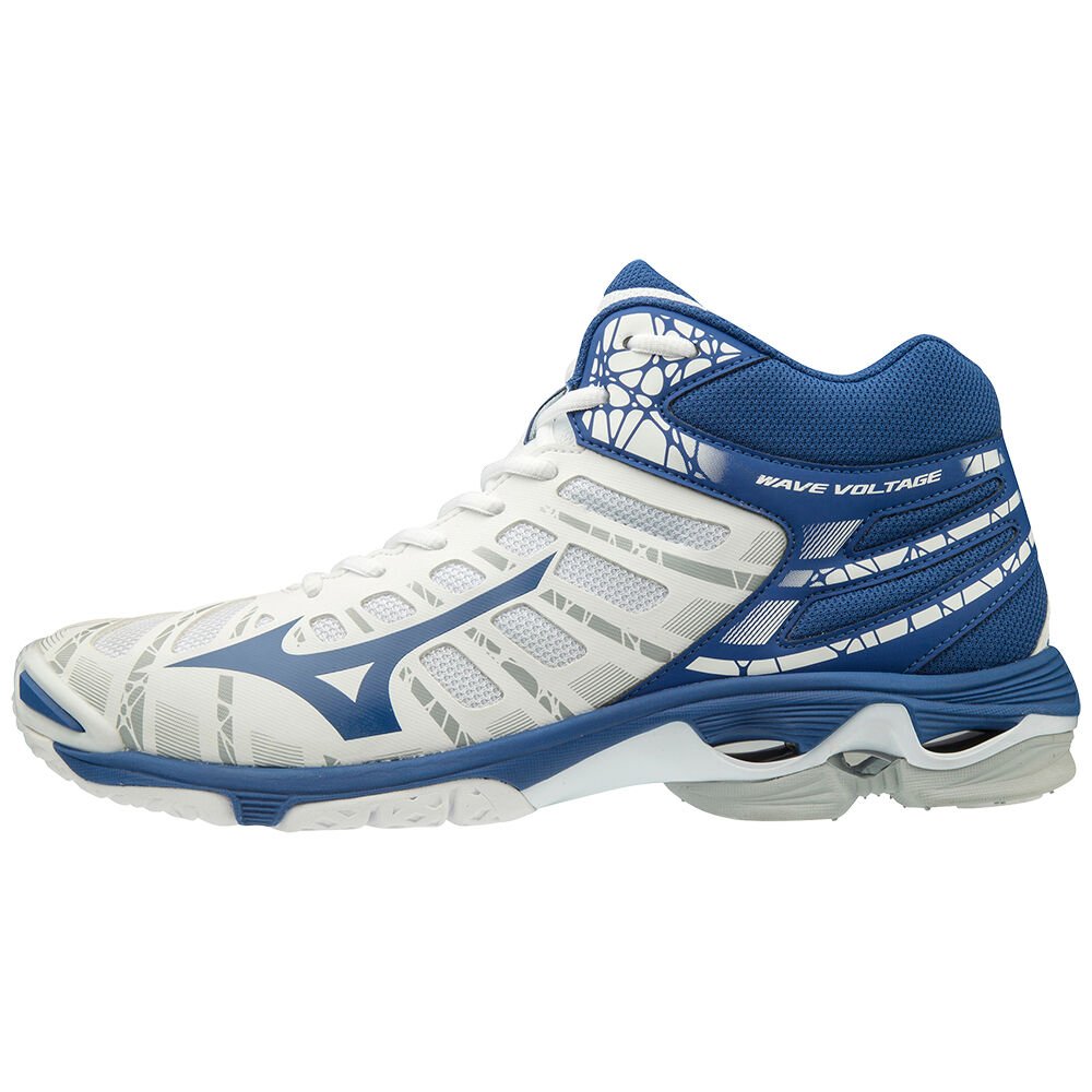 Scarpe Pallavolo Mizuno WAVE VOLTAGE MID Donna - Bianche/Blu - 19503-JPNA